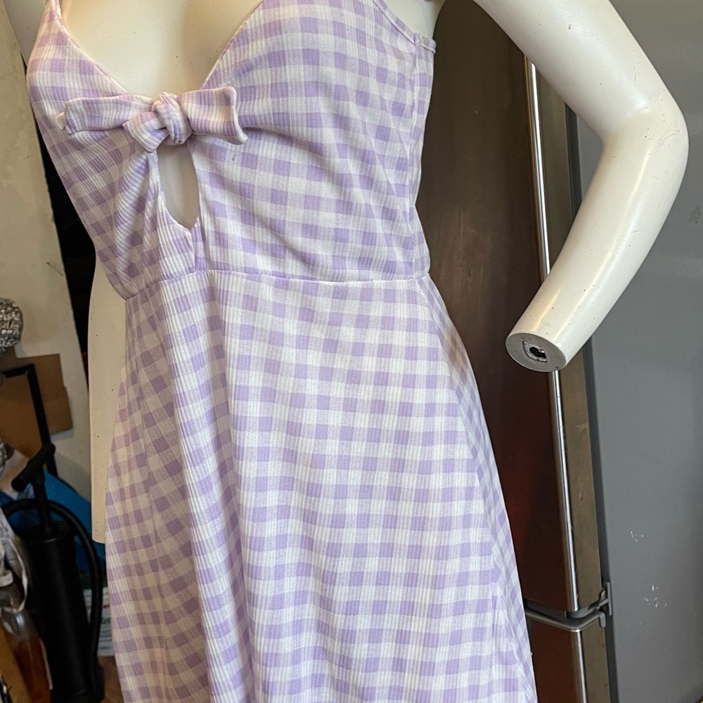 GINGHAM KNOT FRONT FLIPPY DRESS - Picture 5 of 8